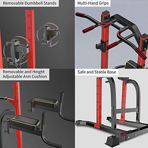 HYD-Parts Power Tower,Standing Full Body Chin up Bar,Adjustable Heavy Duty Pull up Bar Strength Training Fitness Workout
