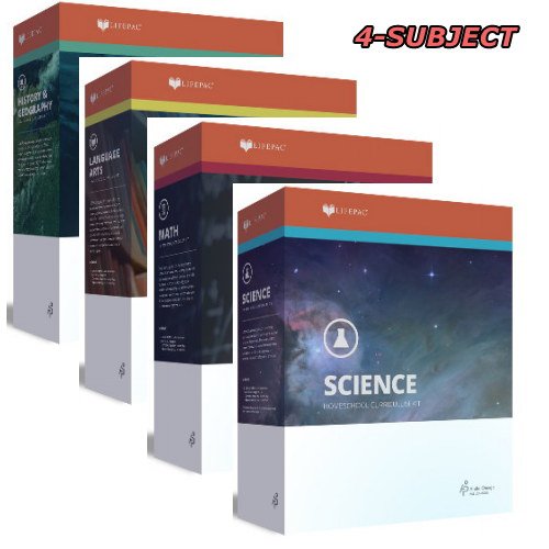 Grade 9 Christian Homeschool Curriculum 4-Subject Set +Teacher Guides Language Arts Math Science Social Studies for Homeschooling 9th Alpha Omega Lifepac
