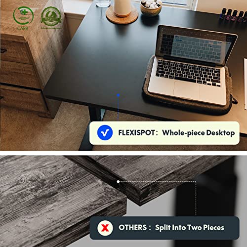 FLEXISPOT Electric Height Adjustable Standing Desk 55 x 28 Inches - Black Frame + Black Top
