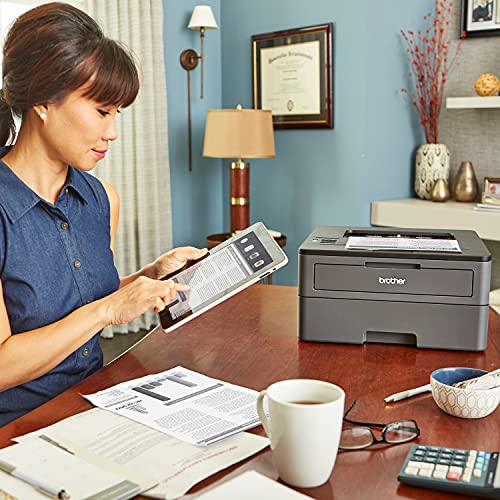Brother L-2325DW Series Compact Monochrome Laser Printer I Wireless I Mobile Printing I Auto 2-Sided Printing I Print Up to 26 Pages/min I 250-sheet/tray I 1-line LCD Display + Printer Cable