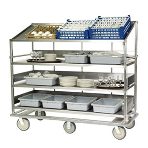 Lakeside Manufacturing Soiled Dish Sorting Cart - B599, 4 Flat 1 Angled
