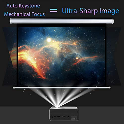 Pocket Pico HD Smart Projector by ERISAN, Wi-Fi Bluetooth, 300 ANSI Lumen, Battery Powered Mini Portable Video Beam, Auto Keystone Mechanical Focus, HiFi Stereo, 100 Inch for Watching Anywhere