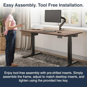 Desky Electric Dual Motor Sit Stand Desk - 59x29.5 Adjustable Height with 4 Presets