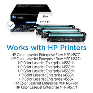 HP 508A | CF361A, CF362A, CF363A | 3 Toner-Cartridges | Cyan, Magenta, Yellow | Works with HP Color LaserJet Enterprise M553 series, M577 series