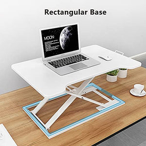 Height Adjustable Standing Up Desk Converter 31.4inch Sit Stand Riser Home Office Desk Workstation with Gas Spring Lift (Color : Black)