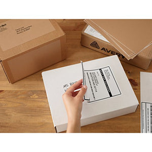 Avery Shipping Label with Paper Receipt, Laser, TrueBlock Technology, White, 25 Sheets (5327)