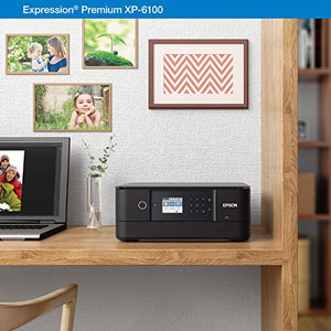 Epson Expression Premium XP-6100 Wireless Color Photo Printer with Scanner and Copier, Black, Medium