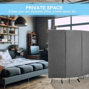 Pangda Privacy Divider 3-Pack, 72 x 66 Inch Acoustic Panel for Noise Reduction (Dark Gray)