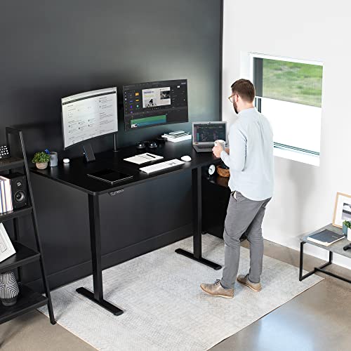 VIVO Electric Height Adjustable Standing Desk, 71 x 30 inch, Black Table Top, Black Frame, Preset Controller - 1B Series