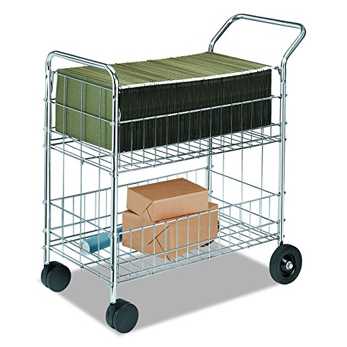 Fellowes 40912 Wire Mail Cart, 21-1/2w x 37-1/2d x 39-1/4h, Chrome