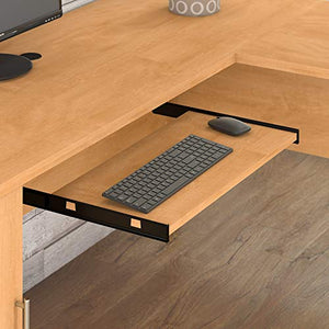 Bush Furniture Somerset L Shaped Desk with Hutch, 60W, Maple Cross