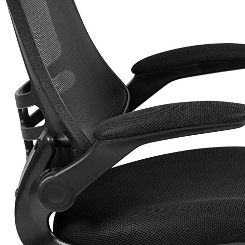 Flash Furniture Mid-Back Black Mesh Swivel Ergonomic Task Office Chair with Flip-Up Arms