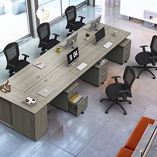 Linea Italia Rectangular Large Easy to Assemble Metal Desk with Wood Top | Computer Table for Home or Office, 48" x 24", Ash