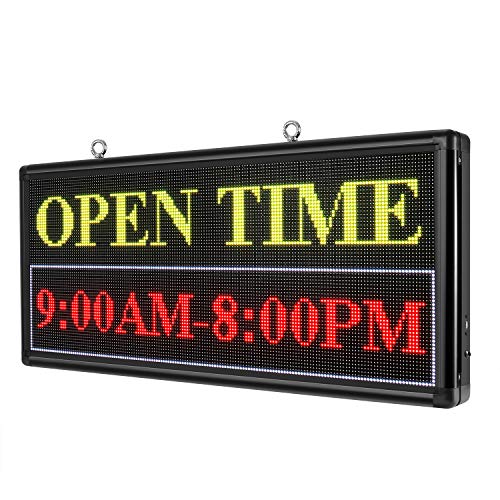 P6 led sign 40" x 18" outdoor full color with high resolution programmable led scrolling display