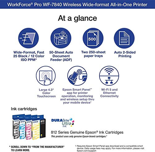 Epson Workforce Pro WF-7840 All-in-One Wireless Color Inkjet Printer