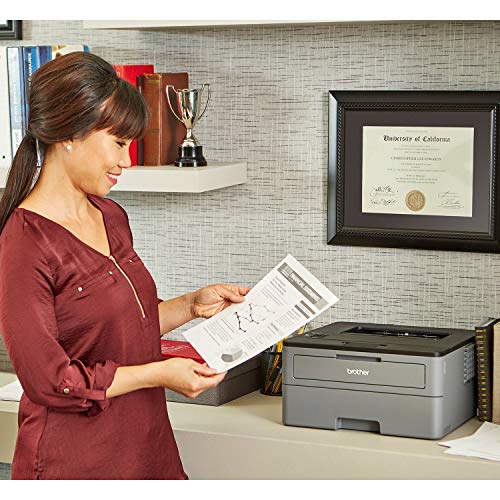 Brother Compact Monochrome Laser Printer, HL-L2350DW- Wireless Printing, Duplex Two-Sided Printing, Business Office Bundle, Amazon Dash Replenishment Ready, BROAGE 64GB USB PEN + 6Ft USB Printer Cable