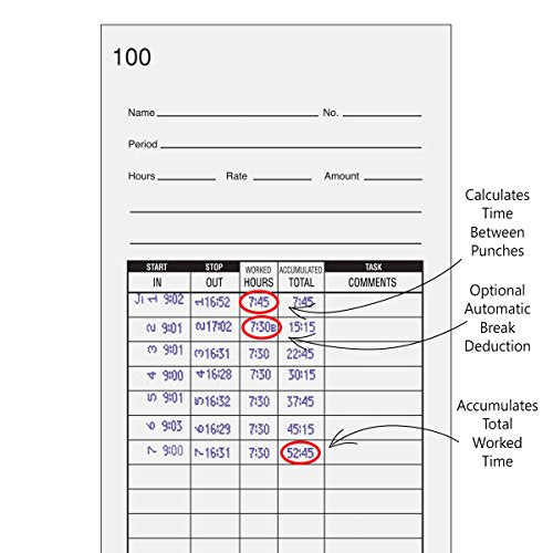 Lathem Calculating Atomic Time Clock, For 100 Employees, Includes Mounting Clip, Gray (7500E)