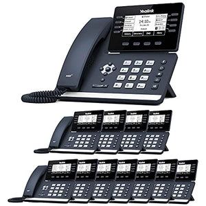 TWAComm.com Yealink SIP-T53W Business Phone System: Starter Pack - Voicemail, Auto Attendant, Call Recording & Free Phone Service for 1 Year (12 Phone Bundle)