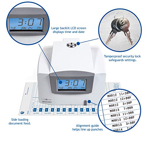 Pyramid 3500 Multi-Purpose Time Clock and Document Stamp - Made in the USA