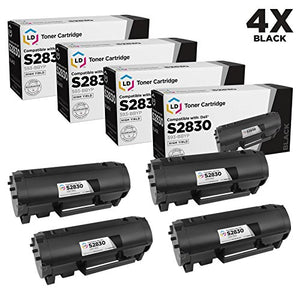 LD Compatible Toner Cartridge Replacement for Dell S2830dn 593-BBYP High Yield (Black, 4-Pack)