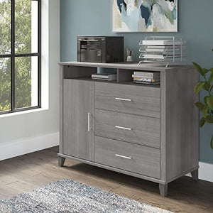 Bush Furniture Somerset Office Storage Credenza in Platinum Gray