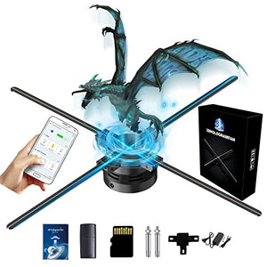 Missyou 3D Hologram Fan 27.5 Inch with Remote, Bluetooth, and 700 Video Library