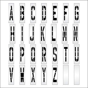 Pavement Stencils - 36 inch Alphabet KIT Stencil Set - (28 Piece) - 36" x 9" x 1/16" (63 mil) - Light-Duty