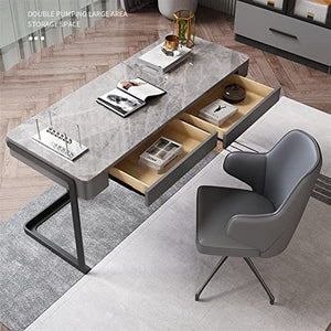 jinyi2016SHOP Light Luxury Home Office Desk with Black Metal Frame (160CM)