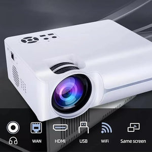 None BAILAI Projector 1080P Smart TV Portable Home Theater Cinema Battery Sync Phone LED Projector