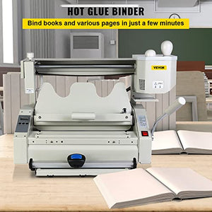 VEVOR Wireless Glue Book Binding Machine - A4 Manual Hot Glue Binder 110V - White