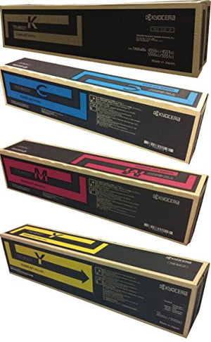 WCI© Best Value Pack® of All (4) Genuine Kyocera-Mita Brand TK-8507 Toner Cartridges + a FREE $25 Restaurant Gift Card. (1 each of KCMY) for: Kyocera-Mita TASKalfa 4550ci/4551ci/5550c/5551ci.