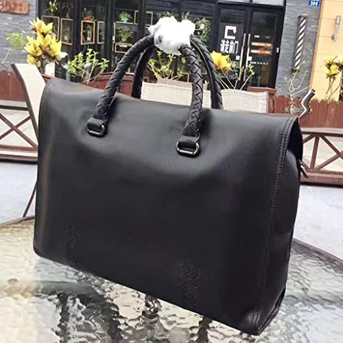KGEZW Briefcase Handbag Cowhide Genuine Leather Large Capacity Casual Crossbody Business Male Tote Bags (Color : A, Size : 41 * 31 * 13cm)