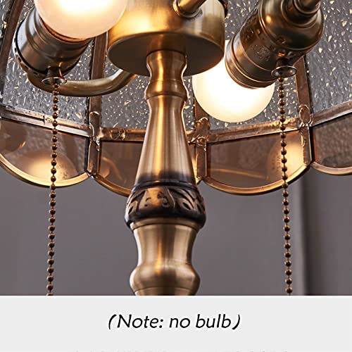 Copper European Desk Lamp with Glass Lampshade - Vintage Bedside Lamp