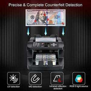 Cashtek N10 Money Counter Machine Mixed Denomination, Bill Value Counting for US Dollar with UV/MG/IR Counterfeit Detection, Small Business Commercial use