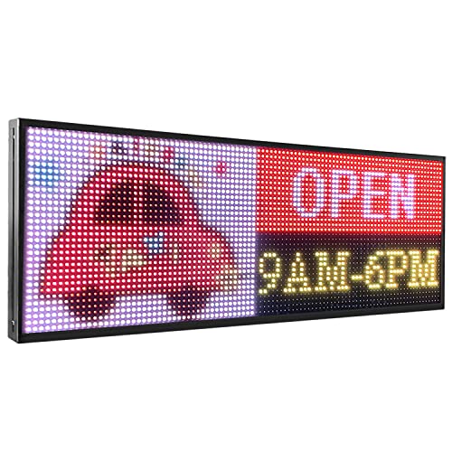P10 outdoor WIFI full color led sign 39"x14'' programmable led scrolling display with high resolution for advertising