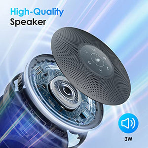 EMEET M220 Professional Wireless Speakerphone - 360°Voice Pick-up, 8 AI Noise Cancellation Mics, Bluetooth, Skype Speakerphone