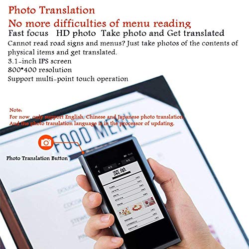 Sogou Pro Smart AI 64 Kinds Language Mutual Voice Translator with 3.1" Touch Screen and Offline & Picture Translating Support Arabic English Spanish German etc Instant Real Time(Gray)