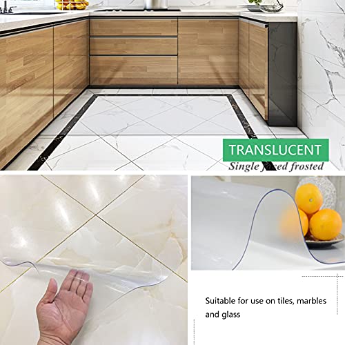 CHHD Translucent/Matte Hard Floor Chair Mats - Customizable PVC Plastic Table Pad - Scratch Resistant - Wash-Free Tablecloth