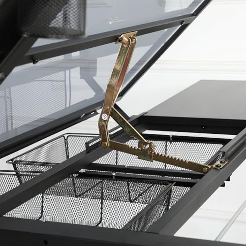 Aursrenty Drafting Table with Tempered Glass Top and Adjustable Work Station