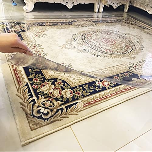DOGOU Clear PVC Floor Mat - Vinyl Entrance Runner Rug Protector - Waterproof Carpet for Balcony (100x750cm)