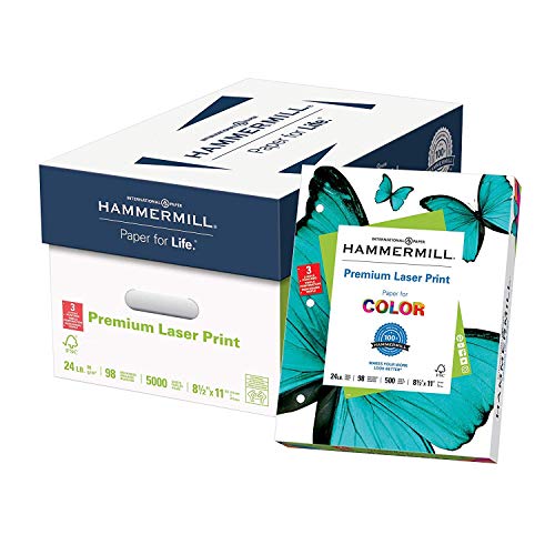 Hammermill Paper, Premium Laser Print Paper, 8.5 x 11 Paper, Letter Size, 24lb Paper, 98 Bright, 1 Pallet / 32 Cartons (104604P) LOADING DOCK DELIVERY