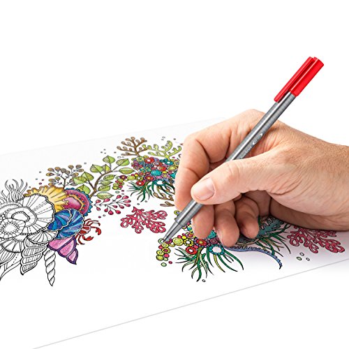 Staedtler 334 0.3 mm Triplus Fineliner Superfine Point Pen Johanna Basford Edition, Assorted Colours, Pack of 50
