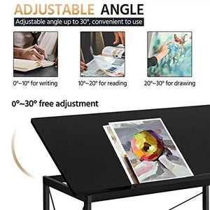 Drafting Table Artist Drawing Craft Desk Table for Home w/Mid-Back Office Chair