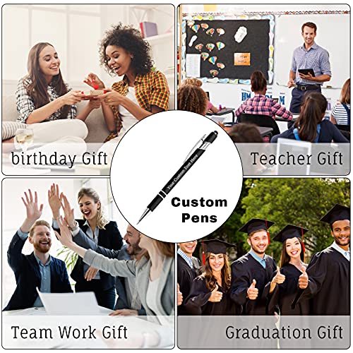 200 Pcs Personalized Custom Pens Bulk Free Engraving with Name Message Customized Ballpoint Pens Stylus for Business Office Graduation Customized Gifts for Men Women Christmas Birthday (Assorted)
