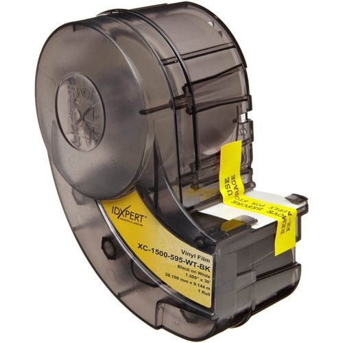 Brady XC-1500-595-WT-BK, 142330 1.5" x 30' LABXPERT Indoor/Outdoor Vinyl Label, Black, 2 Cartridges