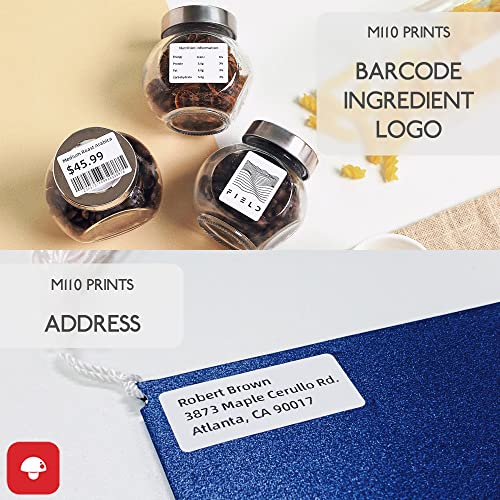 Phomemo M110 Label Maker - Barcode Label Printer, Bluetooth Portable Thermal Mini Label Maker Machine for Product, Address, Barcode, QR Code for iOS & Android, with 1pack 40x30mm Labels, Ebony Black