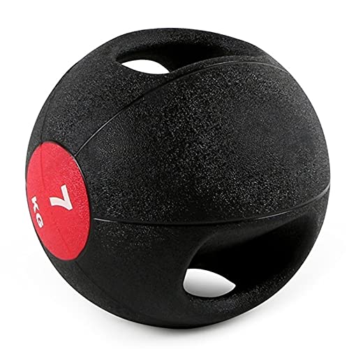 Medicine Ball Double Handle Medicine Ball, Core Training Cross Training Throwing Training Rubber Fitness Ball, Strength Training Equipment Suitable for Home Gym (Size : 7kg/15.4lb)