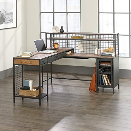Sauder 420650 Boulevard Cafe L-Shaped Desk, Vintage Oak Finish