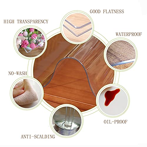 ZWYSL Transparent Chair Mat for Hard Floors, Customizable, Non-Slip, Scratch Resistant - Clear-1.5mm, 180x250cm