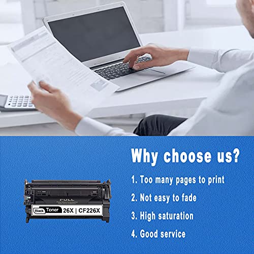 5-Pack 26X | CF226X High Yield Toner Cartridge (Black) Compatible Replacement for HP CF226X Pro M402dn M402dw MFP M426dw M426fdn M426fdw M426m M402-M403 M426f-M427f M426-M427 Series Printer Cartridge